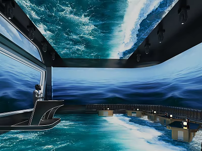 Modern KTV Lounge With Ocean Wave Theme Immersive Interior And Seating Design 3d model