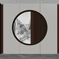 New Chinese background wall 3d model