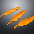 Feathered bird feather peacock feather all kinds of feathers bird feather pen 3d model