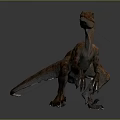 Realistic Brown Dinosaur With Standing Pose Sharp Claws And Long Tail
