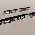 Roadside Bus Shelter Facilities Featuring Modern Roof And Seating Structures 3d model