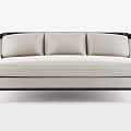 Modern Beige Multi Seat Sofa With Dark Frame And Comfortable Cushions 3d model