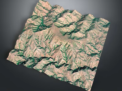 3D Modeled Garden Landscape With Mountainous Terrain Green Vegetation And Natural Undulating Textures 3d model
