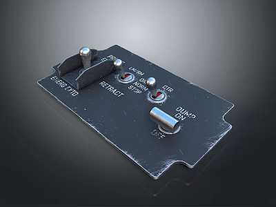 Black Metal Plate With Input Output Connectors And Drain Port Screws 3d model