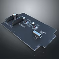 Black Metal Plate With Input Output Connectors And Drain Port Screws