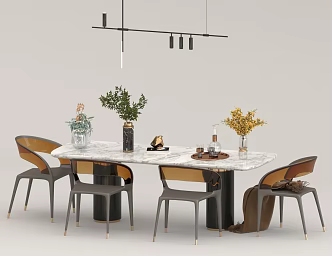 Kitchen Dining Table suit Tea Table Chair Dining Table Chair 3d model