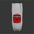 Vintage Silver Open Top Convertible Car With Red Interior And Classic Styling