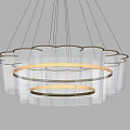 Elegant Modern Transparent Glass Chandelier With Multi Layer Design And Illuminated Light 3d model
