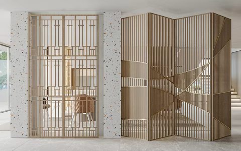 Light Luxury Screen Partition 3d model