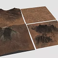 Brown Arid Mountainous Landscape With Textured Terrain And Dry Ground