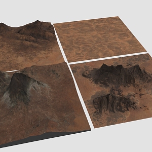 Mars topography red landform 3d model