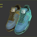 Stylish Blue Basketball Sneakers With Black Laces White Logo And Contrast Soles