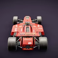 Red Formula Racing Car Model With Aerodynamic Body And Racing Wheels