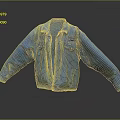 Blue Denim Jacket With Button Front Long Sleeves Casual Style Isolated On Dark Background