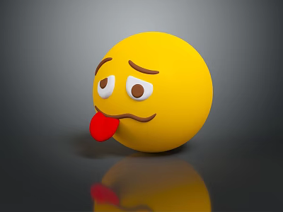Expression package WeChat expression package cartoon expression cartoon face emoticon Yan text 3d model