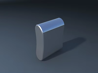 Modern Silver Metal Door Handle With Sleek Curved Surface Design 3d model