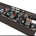 Interior Design Exhibition Showcasing Multiple Room Layouts With Beds Tables And Chairs 3d model