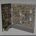 Multi Level Artistic Building Interior With Frame Covered Walls And Intricate Staircases