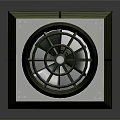 Vintage Metallic Mechanical Device With Intricate Circular Gear Design And Square Base