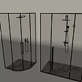 Modern Shower Head Design With Glass Enclosure Two Styles Square Curved And Marble Base