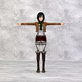 Woman with black short hair in brown leather jacket and green scarf arms outstretched against grey background