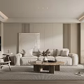 Modern Living Room Sofa Lazy Sofa Floor Lamp Ornaments 3d model