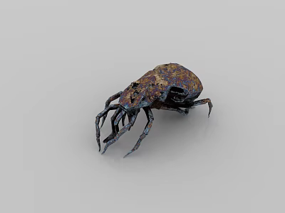Unique Handcrafted Metallic Beetle Figurine With Rustic Color And Black Details 3d model