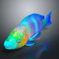 Vibrant Tropical Reef Fish With Colorful Blue Green And Rainbow Scales