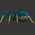 Colorful Fantasy Spider 3D Model With Spiked Legs Red Eyes And Vibrant Reflections
