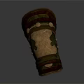 Medieval Style Weapon Vambraces With Intricate Carved Patterns And Leather Details