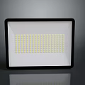 Modern Lighting Combination With Square LED Fixture Black Frame Yellow Bulbs And Reflective Base 3d model