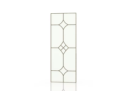 Vertical Decorative Panel With Geometric Diamond Patterns And Linear Design 3d model