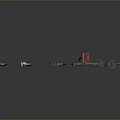 Colorful Pixel Art Weapons Collection Featuring Hammers Chainsaws And Floating Designs 3d model