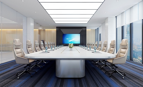 Office Meeting Room Multi-person Meeting Table and Chair 3d model