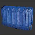 Cartoon Scene Of Gothic Architectural Structure With Vibrant Stained Glass Windows And Pointed Arches
