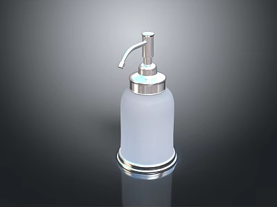 Frosted Glass Soap Dispenser With Silver Metal Pump For Bathroom And Kitchen Use 3d model