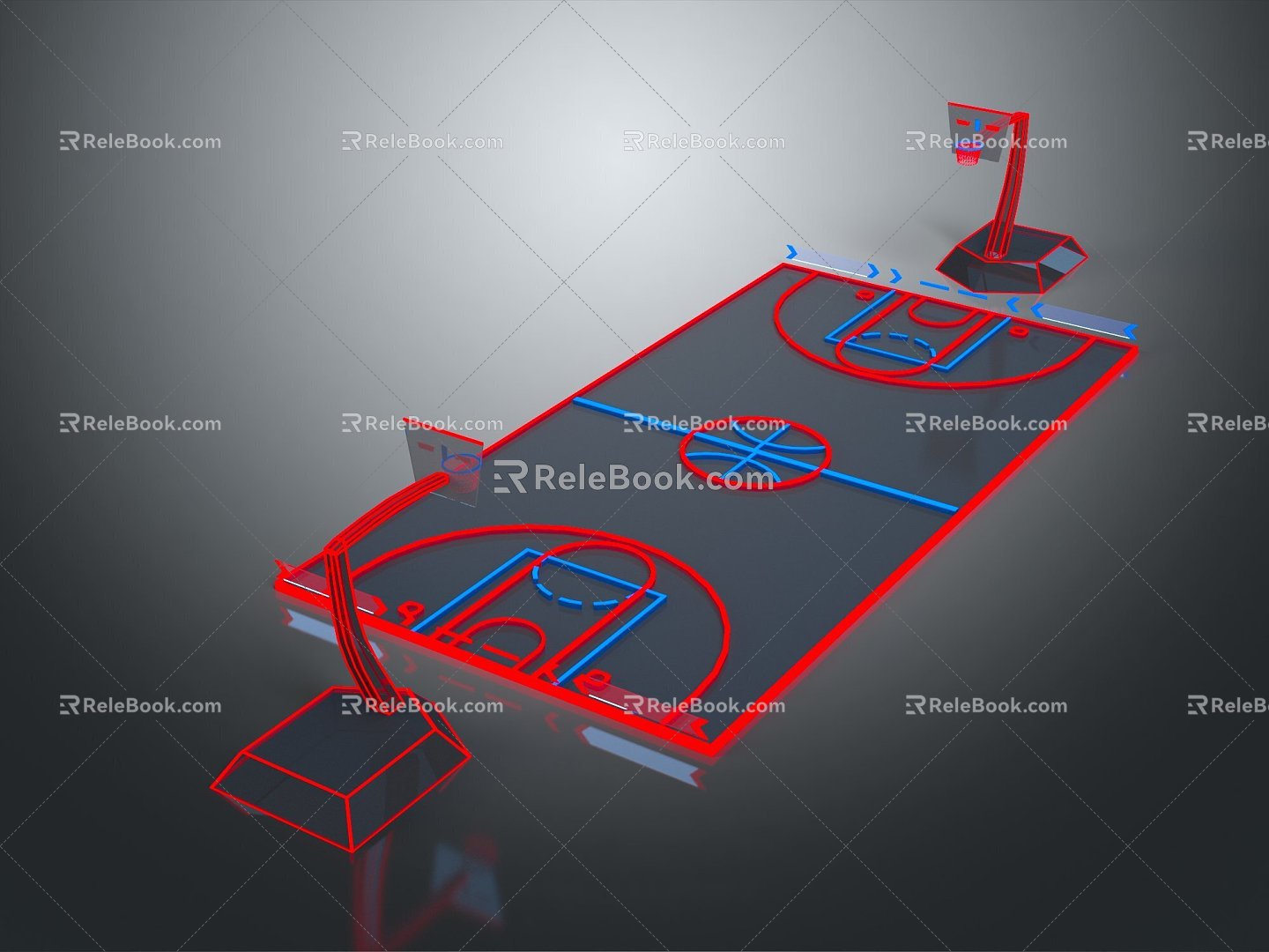 basketball court basketball hall basketball stadium 3d model