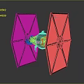 TIE Starfighter Spacecraft Model With Double Hexagonal Wings And Central Cockpit