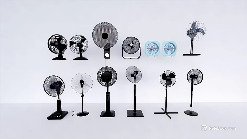 Air Cooler Fans Various Designs And Styles For Home Use Stand And Table Models 3d model 