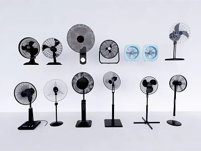 Air Cooler Fans Various Designs And Styles For Home Use Stand And Table Models 3d model
