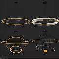 Modern Circular Chandelier Designs With LED Lighting And Metal Frames 3d model