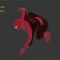 SpiderMan Character In Red And Blue Suit With Web Pattern Crouching Pose