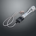Practical Household Power Strip With Multiple Sockets White Black Design And Power Cord