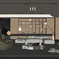 Modern sofa coffee table combination 3d model