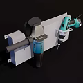 Hardware Tools Collection Featuring Drill Grinder And Wall Mounted Rack