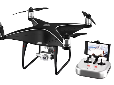 Advanced Intelligent Drone Smart Machine With HD Camera And Wireless Remote Controller 3d model