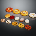Assorted Fresh Breads and Pastries Including Donuts Pretzels and Rolls with Various Shapes