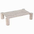 Modern Marble Coffee Table With White And Gold Veined Surface And Elegant Leg Design