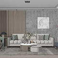 Modern sofa coffee table combination 3d model