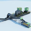 Efficient Industrial Processing Equipment With Conveyor Belts And Green Gray Components